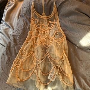 NEVER WORN Kimchi Blue Beaded Sheer Halter